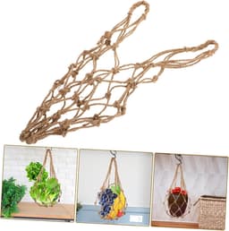 Netzak Fruit Groente - Opbergnet Uien Gember - Verse Producten Bewaren - Ademend Jute Touw - 50x20x20cm - Khaki — thumbnail 3
