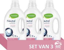 Neutral - Vloeibaar Wasmiddel - Kleur - parfum vrij - 3 flessen - 60 wasbeurten - Voordeelverpakking — thumbnail 1