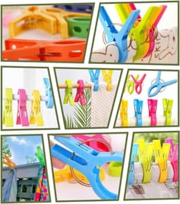 Strandhanddoekclips - Wasknijpers - Strand Genieten - Felgekleurd - 8 Stuks - Multicolor — thumbnail 5