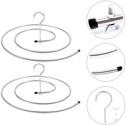 Spiraal droogrek voor kleding - 2 stuks - Droogrek voor lakens - Ophangbaar droogrek voor kleding - Diameter 41,8 cm - voor dekbedden en lakens - zilver — thumbnail 1