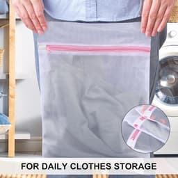 5-delige wasnetset - grof gaas - rechthoekige waszakken met rits - beschermt en voorkomt vervorming - ideaal voor delicate kleding - sweaters - shirts - ondergoed — thumbnail 3