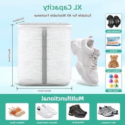 XL Schoenwaszak voor Sneakers en Schoenen met Extra Reinigingsvak en Versterkte Ritssluiting, Ideaal voor Was en Onderhoud — thumbnail 5