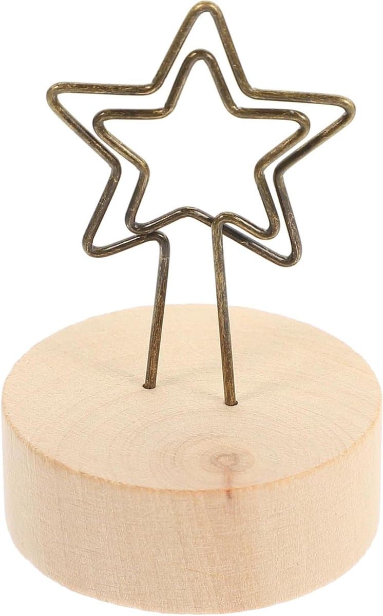 Notitie Clips - Fotohouders Bureau - Decoratie Maken - Houten Basis - 10 Stuks - Diverse Kleuren — afbeelding 1