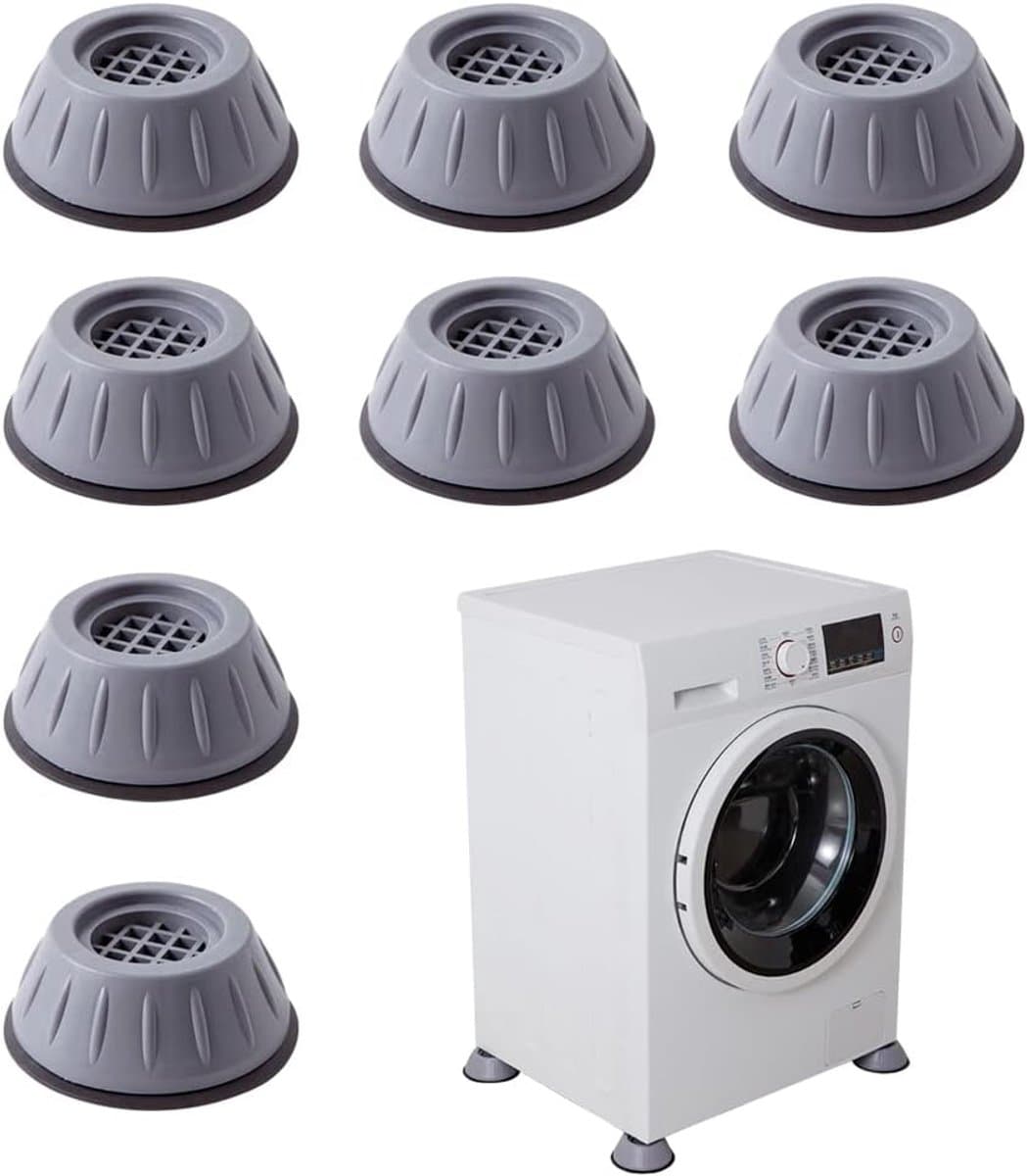 8x Anti-Trillingssokken voor Wasmachine en Droger - Antislip Rubberen Voetjes — afbeelding 1