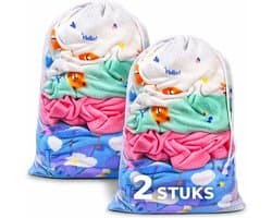 BOTC Waszakken - 60*90cm Waszak Groot - Set van 2 - Waszak Wasmachine - Laundry bag - Waszakken -Wit