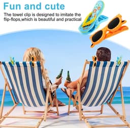 Handdoekclips - Wasknijpers strand - Handdoeken vastzetten - Slipper ontwerp - 4 stuks - Veelkleurig — thumbnail 4