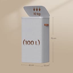SONGMICS - Wasmand - Wassorteerder - Met Deksel en Handgrepen - 100L wasmand - Grote Capaciteit — thumbnail 3