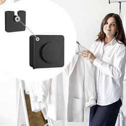 Ingebouwde Waslijn - Oprolbare Lijn - Kleding Drogen - Ruimtebesparend Ontwerp - 4.8 Meter - Zilver — thumbnail 3