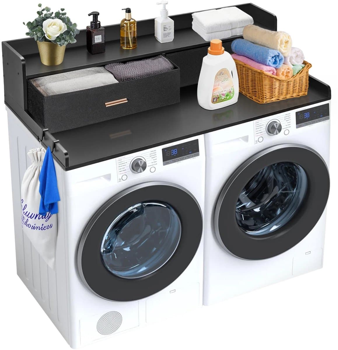 Novari Werkblad wasmachine en droger - Wasmachine opbouwmeubel - Aanrecht - Ruim werkoppervlak - Antislip - Waterbestendig — afbeelding 1