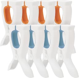 8 stuks Konijnenoortjes Strandstoel Handdoekclip - Wasknijpers - Unieke Wasknijper in Konijnenoortjes voor Strand - Zwembadfeest - Camping - Warmwaterbron ( Wit-Blauw en Wit-Oranje) — thumbnail 1