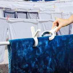 Strandhanddoekclips - Grote wasknijpers - Wassen drogen - Sterke grip houder - 6 stuks - Wit — thumbnail 4