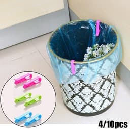 Vuilniszak Clips - Prullenbak Clips - Afval Opruimen - Stevige Plastic Constructie - 410 stuks - Roze — thumbnail 4