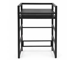 Ruimtebesparend Wasmachinerek voor Wasmachine en Droger, Met Uitschuifbaar Werkblad, Verstelbare Poten en Sterk Metalen Design, 72x64x115 cm, Zwart