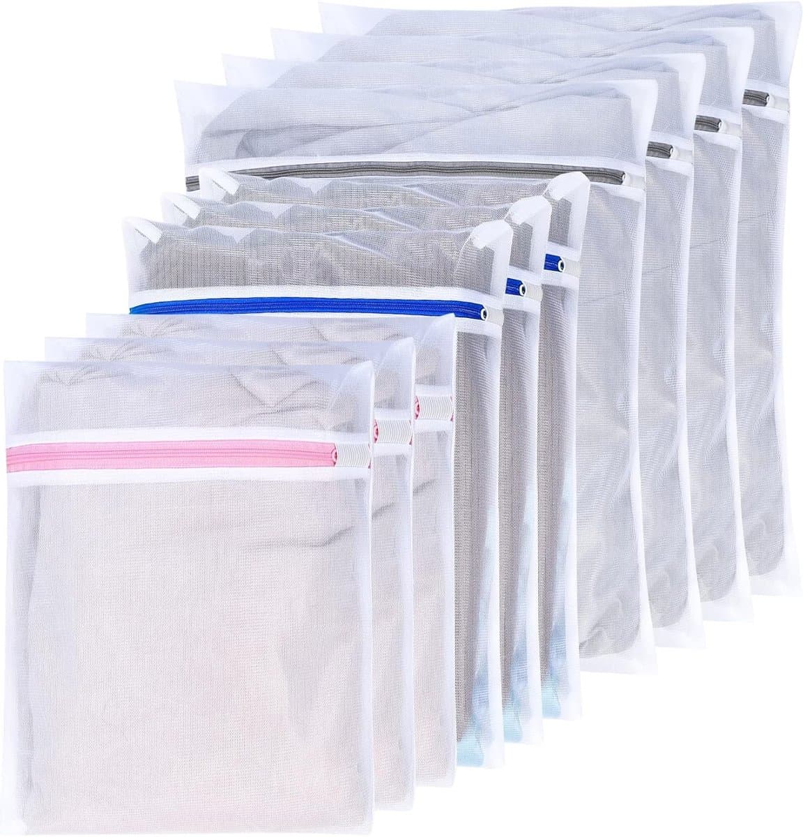 Set van 10 waszakken in 3 maten - Beschermende wasnetten met ritssluiting voor kleding — afbeelding 1