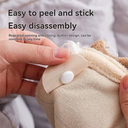 Opstrijkbare Dekbedbevestigers – Verpakking van 6 paar dekbedhouders – Antislip, opstrijkbare clips voor het vastzetten van het dekbed en het voorkomen van verschuiven in de hoes — thumbnail 4
