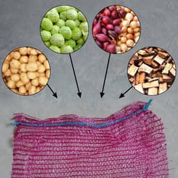Netzakken - Gaaszakken met koord - Opslag Groente Fruit - Ademend Materiaal - 35 x 50 cm - Bordeaux — thumbnail 2