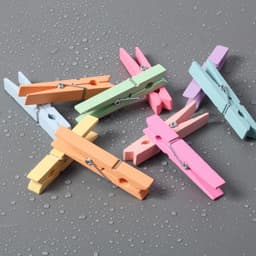 Houten Wasknijpers - Kleding Pinnen - Kleding Ophangen - Roestbestendige Spelden - 7.5 cm - Pastel Kleuren — thumbnail 3