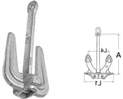 Scheepsanker - Neerlaatanker - Boot Stabiliseren - 6.2 kg Gewicht - 28.7 x 27.8 cm - Metaal