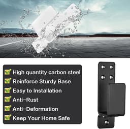 Dailygoods- Deurbarricade Set van 2 - U-beugel Houder - Koolstofstaal - Eenvoudige Installatie - Voor Garage/Barn - Versterkt Deurbeveiliging - Deurbeschermer — thumbnail 2