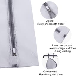 Dailygoods- Waszakken 10 Stuks - Grote/Middelgrote/Kleine/Mini Waszakken - BH-Waszakje - Cilinder - Bescherming Tegen Knopen/Scheuren - Wasnet — thumbnail 4