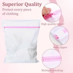 NTHProducts - Waszakken - 30 x 40 cm - Ideaal voor kwetsbare stoffen - Set van 2 - Verstevigd met verborgen rits - Voor kleding - Wasnet — thumbnail 4