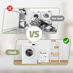 Dailygoods- Waszak 50 x 60 cm - Waszakken 2 stuks - Waszak met hondenontwerp - Opbergzakken voor wasgoed - Katoenen waszakken - Duurzaam en robuust - Wasmand — thumbnail 4