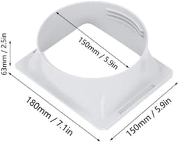 Dailygoods - Air Conditioner Afvoerslang Adapter - Vierkant naar Rond - 5.9 Inch Aansluiting - Geschikt voor diverse airco's - Kwaliteit en duurzaamhe... — thumbnail 1