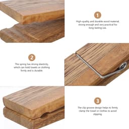 Houten Klemmen - Grote Knijpers - Handwerk Decoratie - Stevig Houtontwerp - 12 cm Lengte - Houtkleur — thumbnail 2