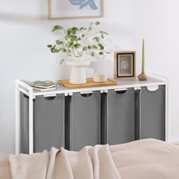 REN® Wasmand 4 Vakken - Wasmand - Wassorteerder - Crème - 73cm x 111cm x 36cm — thumbnail 2