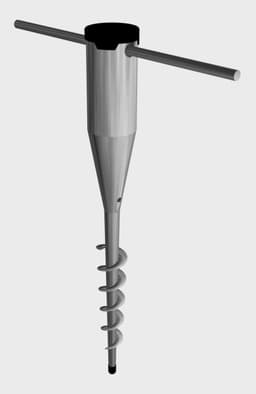 Grondanker Parasolhouder - Parasolvoet Grondplug - Parasol Plaatsen - Met Draaihendel - 55 cm Lengte - Zilverkleurig — thumbnail 1