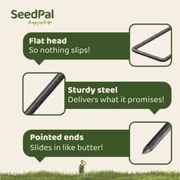 SeedPal Grondankers Bodemankers Onverzinkt - 100 Stuks - Haringen Aardnagels Stabiel, Grondankers Voor Onkruidvlies, Hek & Tent - 150 mm x 25 mm x Ø2,7 mm - Aardnagels/Bodemhaken Van Staal - Grondverankering — thumbnail 4
