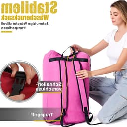 Grote Vuilwaszak XXL 115L met 2 Verstelbare Schouderbanden, Opvouwbare Opbergzak voor Kleding en Reizen — thumbnail 2