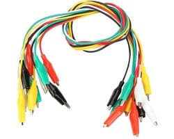 Dailygoody - Krokodilklemmen - Testklemmen - Sterke elasticiteit - Rood Zwart Wit Geel Groen - Dubbelzijdige klemmen - Geschikt voor testen - Klemmen ...