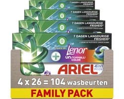 Ariel 4in1 Wasmiddel Pods +Touch Of Lenor Unstoppables Color - 4 x 26 Wasbeurten — afbeelding 1