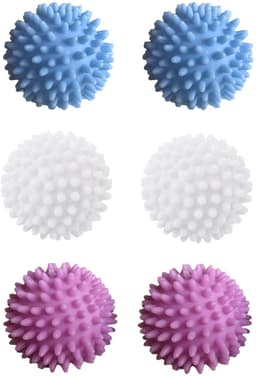 Droogballen voor de was - 6 stuks - niet-giftig - verkorten de droogtijd en verminderen statische elektriciteit. Herbruikbare droogballen - voorkomen klitten - verwijderen dierenharen van wasgoed - beddengoed en kleding. — thumbnail 1
