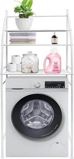 Damenzo - Opbergrek - Opbergkast - Organizer - Badkamer - Rek - 3 laags - Wasmachine ombouwrek - Toilet ombouwrek - 43x166cm - Wit — thumbnail 1