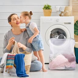 Grote Wasnetten voor de Wasmachine - Set van 2 Reiswaszakken met Handvatten 50 x 60 cm voor Kleding en Ondergoed — thumbnail 3