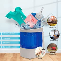 Aura® Camping Wasmachine - Mini Wasmachine - Wasmachines - Capaciteit van Kleding 3 kg - Laag Water- en Energieverbruik - Wit - 36cm x 37cm x 53cm; 5 kg — thumbnail 2