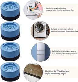 Trillingsdempers Wasmachine - Wasmachine Verhoger - Wasmachine Dempers - Anti Trillingsmat - Set van 4 stuks – Geluidsdempers - Droger - Vaatwasser geluidsbescherming anti-trillingsmat — thumbnail 2