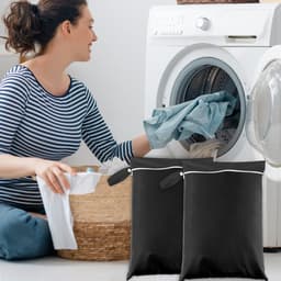 Set van 2 Waterdichte Waszakken voor Reizen, Grote Vuilwaszak voor Zwemkleding, Ideaal voor Vakantie en Sportactiviteiten 30 x 40 cm (Zwart) — thumbnail 2