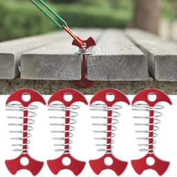 Dailygoods- Grondankers 4-delig - Spiraalvormig - Multifunctionele Tentaccessoires - Geschikt voor Houten Platforms - Aluminiumlegering/Roestvrij Staal - 7.7x3.6cm - Tentpalen — thumbnail 3
