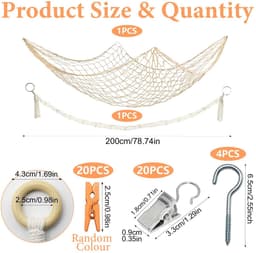 Dailygoods- Opbergnet Bohemian Macramé - Hangende Opberger - Opberg Etui - Knuffels - Decoratie - 40 Clips - 2 m Pluche Dier - Opbergnetten — thumbnail 3