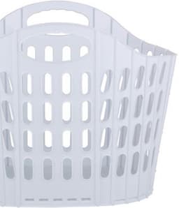 Flexibele wasmand - wit - 25 liter - kunststof - 49 x 35 x 38 cm - opbergen — thumbnail 2