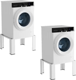 Wasmachine Verhoger - Dubbel- Wasmachine opbouwmeubel - Tot 100kg - Wasmachine Kast - Wasmachine Sokkel Universeel Wit — thumbnail 1
