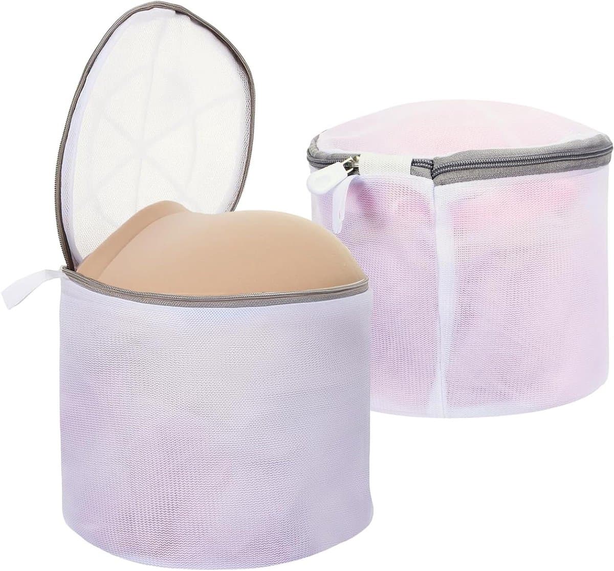 Beha Wasnet Set, Ronde Waszakken met Ritssluiting, Voor Beha's en Ondergoed, Duurzaam en Draagbaar - 2 Stuks - Ideaal voor Sokken en Babykleding — afbeelding 1
