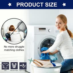 3-pack Anti-klit Lakenclips — Bevestigingsclips voor wasmachines en drogers — Hulpmiddel voor het wassen van lakens — Voorkomt dat hoeslakens en dekbedovertrekken in de knoop raken — Gaat samenklitten en kreuken tegen — Verkort de droogtijd — thumbnail 3