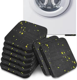 8 stuks rubberen matjes voor de wasmachine, 9 x 9 cm, antislipmatjes voor de droger, verminderen trillingen en absorberen schokken voor wasmachine en droger. — thumbnail 1