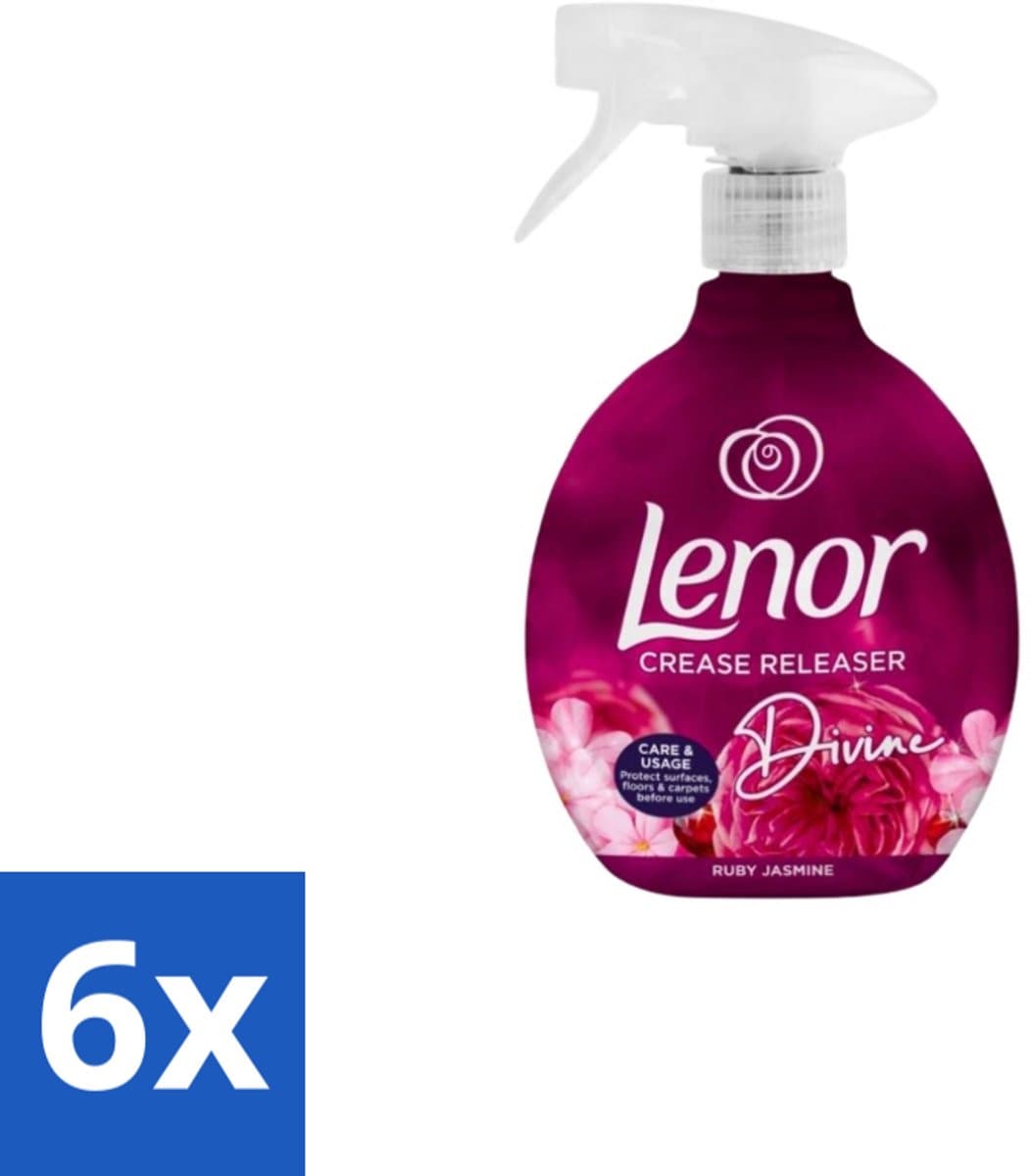 Lenor – Crease Releaser Spray – Divine Ruby Jasmine – Kreukverwijderaar & Textielverfrisser – 500 ml - Voordeelverpakking - 6 stuks — afbeelding 1