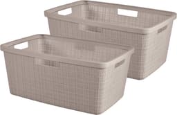 Curver Jute Wasmand - 46L - 2 stuks - Taupe — thumbnail 1