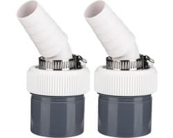 2 afvoeradapters voor wasmachines - Inlaatdiameter 19-24 mm - Afvoerslang voor het aansluiten van vaatwasser en wasmachine - Afvoerslang met enkele bocht - Accessoires voor de vloerafvoer van de wasmachine